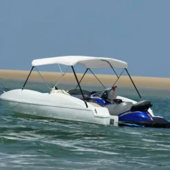 vidaXL 3-Bow Bimini Top Weiß 183x140x137 cm