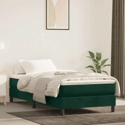 vidaXL Boxspringbettgestell Dunkelgrün 80x200 cm Samt