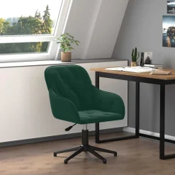 vidaXL Bürostuhl Drehbar Dunkelgrün Samt
