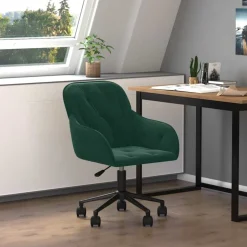 vidaXL Bürostuhl Drehbar Dunkelgrün Samt