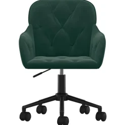 vidaXL Bürostuhl Drehbar Dunkelgrün Samt