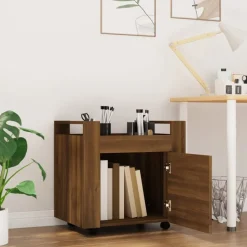 vidaXL Bürowagen Braun Eichen-Optik 60x45x60 cm Holzwerkstoff