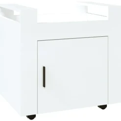 vidaXL Bürowagen Hochglanz-Weiß 60x45x60 cm Holzwerkstoff