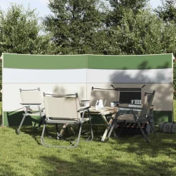 vidaXL Camping-Windschutz Grün 340x130 cm Wasserdicht