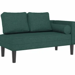 vidaXL Chaiselongue mit Kissen Dunkelgrün Stoff