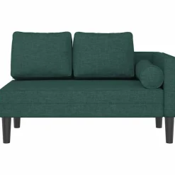 vidaXL Chaiselongue mit Kissen Dunkelgrün Stoff