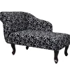 vidaXL Chaiselongue Schwarz und Weiß Stoff