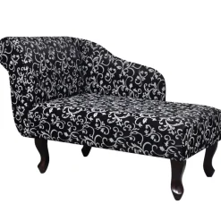 vidaXL Chaiselongue Schwarz und Weiß Stoff