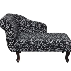 vidaXL Chaiselongue Schwarz und Weiß Stoff