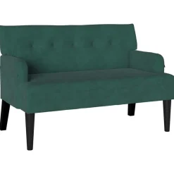 vidaXL Chesterfield Bank Dunkelgrün 112 x 65,5 x 75 cm Samt