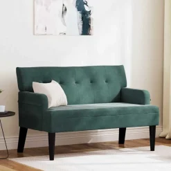vidaXL Chesterfield Bank Dunkelgrün 112 x 65,5 x 75 cm Samt