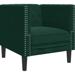 vidaXL Chesterfield-Sessel Dunkelgrün Samt