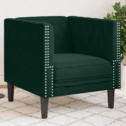 vidaXL Chesterfield-Sessel Dunkelgrün Samt