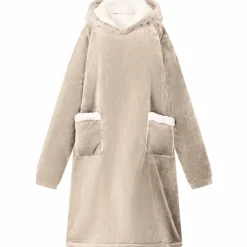 vidaXL Decken-Hoodie Beige M Fleece und Flanell