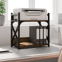 vidaXL Druckerständer 2 Ablagen Braun Eichen-Optik 40x20x40 cm