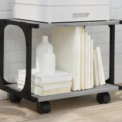 vidaXL Druckerständer 2 Ablagen Grau Sonoma 41x28x33,5cm Holzwerkstoff