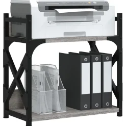 vidaXL Druckerständer 2 Ablagen Grau Sonoma 40x20x40 cm Holzwerkstoff