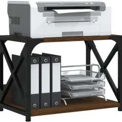 vidaXL Druckerständer 2 Ablagen Braun Eichen-Optik 44x26x31,5 cm