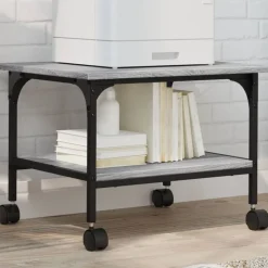 vidaXL Druckerständer 2 Ablagen Grau Sonoma 50x40x38 cm Holzwerkstoff