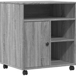 vidaXL Druckerständer mit Rollen Grau Sonoma 60x50x67 cm