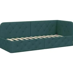 vidaXL Eckbettgestell Dunkelgrün 80 x 200 cm Stoff