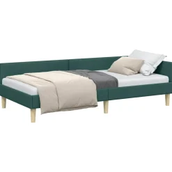 vidaXL Eckbettgestell Dunkelgrün 80 x 200 cm Stoff