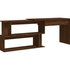 vidaXL Eckschreibtisch Braun Eichen-Optik 200x50x76 cm Holzwerkstoff