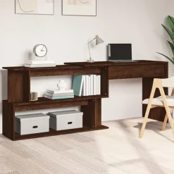 vidaXL Eckschreibtisch Braun Eichen-Optik 200x50x76 cm Holzwerkstoff