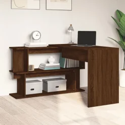 vidaXL Eckschreibtisch Braun Eichen-Optik 200x50x76 cm Holzwerkstoff