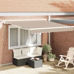 vidaXL Einziehbare Markise Beige 300 x 250 cm Polyester und Metall