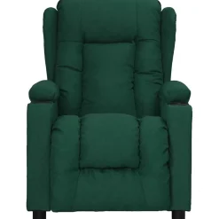 vidaXL Elektrischer Massagesessel Dunkelgrün Stoff