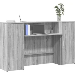 vidaXL Empfangstheke Grau Sonoma 180x50x103,5 cm Holzwerkstoff