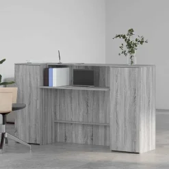 vidaXL Empfangstheke Grau Sonoma 180x50x103,5 cm Holzwerkstoff