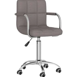vidaXL Esszimmerstuhl Drehbar Taupe Stoff