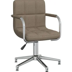 vidaXL Esszimmerstuhl Drehbar Taupe Stoff