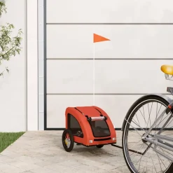 vidaXL Fahrradanhänger für Hunde Orange Oxford-Gewebe und Eisen