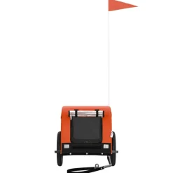 vidaXL Fahrradanhänger Hunde Orange und Schwarz Oxford-Gewebe & Eisen