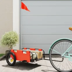 vidaXL Fahrradanhänger Orange Oxford-Gewebe und Eisen