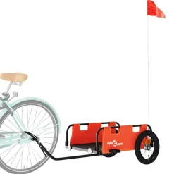 vidaXL Fahrradanhänger Orange Oxford-Gewebe und Eisen