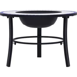vidaXl Feuerstelle Mosaik Keramik Blau und Weiß 68 cm