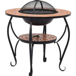vidaXL Feuertisch Mosaik Keramik Terracotta 68 cm