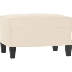vidaXL Fußhocker Beige 60x50x41 cm Mikrofasergewebe