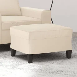 vidaXL Fußhocker Beige 60x50x41 cm Mikrofasergewebe
