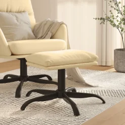 vidaXL Fußhocker Cremeweiß 60x60x36 cm Samt