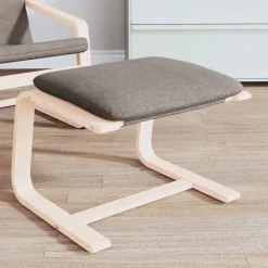 vidaXL Fußhocker Taupe 51x41x40 cm Stoff