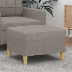 vidaXL Fußhocker Taupe 60x50x41 cm Stoff