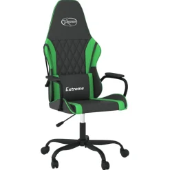 vidaXL Gaming-Stuhl mit Massagefunktion Schwarz und Grün Kunstleder