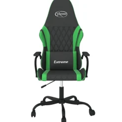 vidaXL Gaming-Stuhl mit Massagefunktion Schwarz und Grün Kunstleder