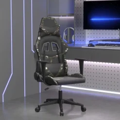 vidaXL Gaming-Stuhl Schwarz und Tarnfarben Kunstleder