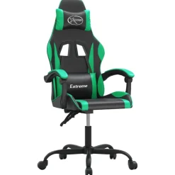 vidaXL Gaming-Stuhl Schwarz und Grün Kunstleder